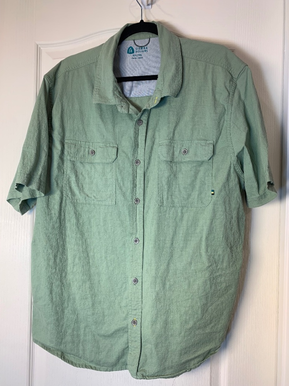 Sierra Designs Men’s XXL Sage Green Outdoor Hiking Shirt Lightweight Travel